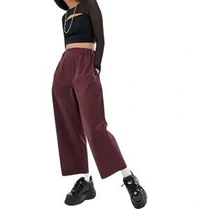 ASOS DESIGN Moleskin Pull On Trouser in Oxblood, Size 4